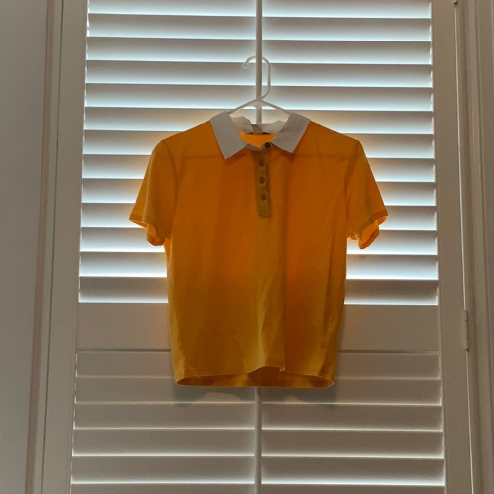 Yellow collared crop top